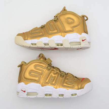 Size 9 - 902290-700 Nike Air More Uptempo x Supreme Metallic Gold 2017