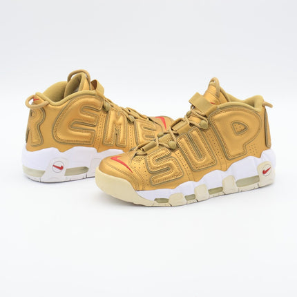 Size 9 - 902290-700 Nike Air More Uptempo x Supreme Metallic Gold 2017