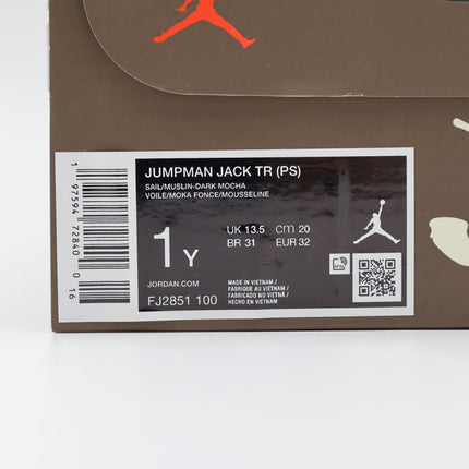 FJ2851-100 Travis Scott Nike PS Jordan Jumpman Jack TR Sail and Dark Mocha