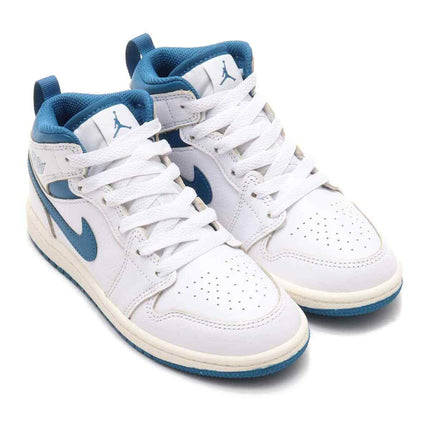 FN7493-141 Nike PS Jordan 1 Mid SE White Sail Industrial Blue