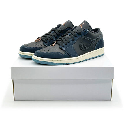 FJ5478-010 Nike Air Jordan 1 Low Navy Black Snakeskin Dark Obsidian (Women's)