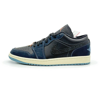 FJ5478-010 Nike Air Jordan 1 Low Navy Black Snakeskin Dark Obsidian (Women's)