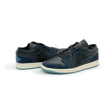 FJ5478-010 Nike Air Jordan 1 Low Navy Black Snakeskin Dark Obsidian (Women's)