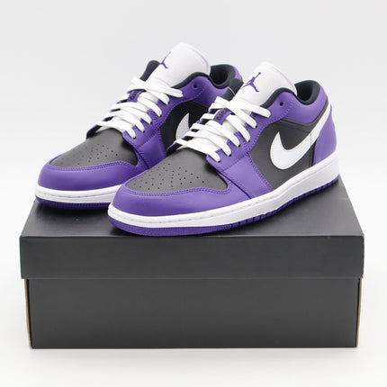 553558-501 Nike Air Jordan 1 Low Court Purple White Black (Men's)