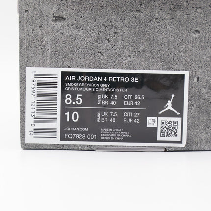 FQ7928-001 Nike Air Jordan 4 Retro SE Wet Cement (Men's)