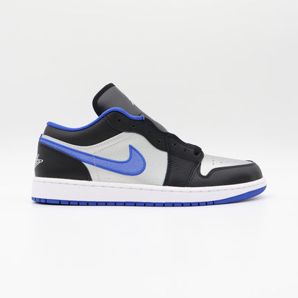 553558-007 Nike Air Jordan 1 Low Black Game Royal Metallic Platinum (Men's)