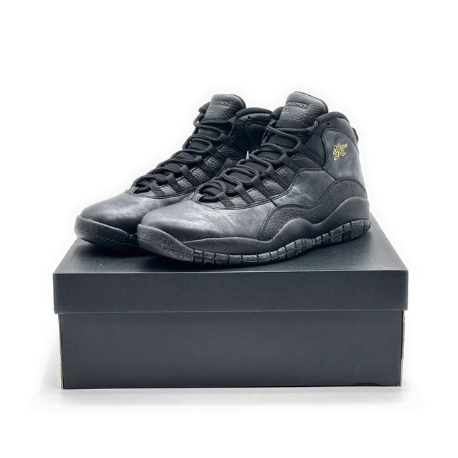 310805-012 Nike AIr Jordan 10 Retro NYC New York City Black Metallic Gold Grey