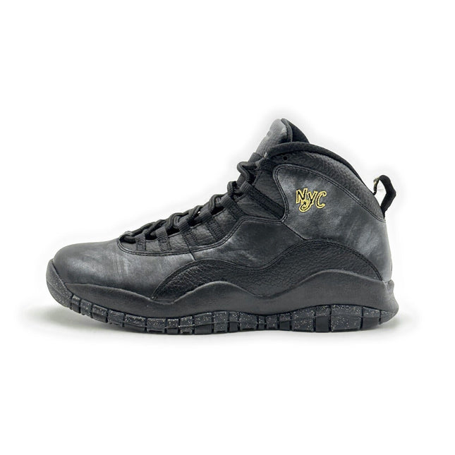 310805-012 Nike AIr Jordan 10 Retro NYC New York City Black Metallic Gold Grey