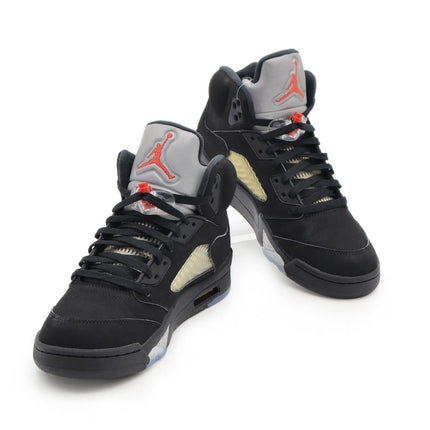 845035-003 Nike Air Jordan 5 Retro OG Black Fire Red Metallic Silver (Men's)