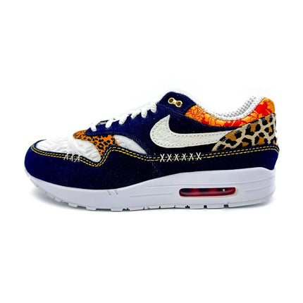 FJ4452-432 Nike Air Max 1 PRM Washed Dark Blue Denim Leopard Navy Gold White