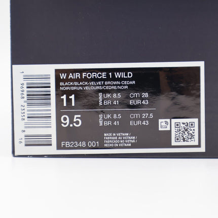 FB2348-001 Nike Air Force 1 Wild Black (Women's)