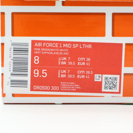 DR0500-300 Off-White Nike Air Force 1 Mid SP LTHR Pine Green White (Men's)