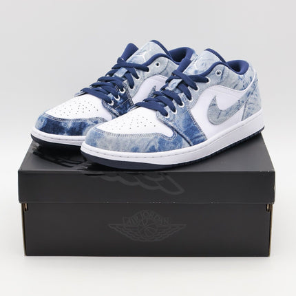 CZ8455-100 Nike Air Jordan 1 Low Washed Denim Midnight Navy White (Men's)