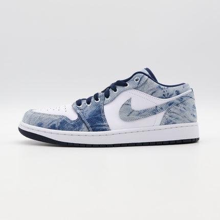 CZ8455-100 Nike Air Jordan 1 Low Washed Denim Midnight Navy White (Men's)