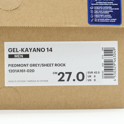 1201A161-020 Asics Gel-Kayano 14 Piedmont Grey Sheet Rock (Men's)