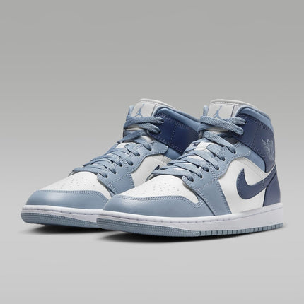 BQ6472-140 Nike Air Jordan 1 Mid White Diffused Blue (Women's)