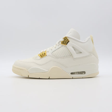 AQ9129-170 Nike Air Jordan 4 Retro White Metallic Gold Sail Black (Women's)