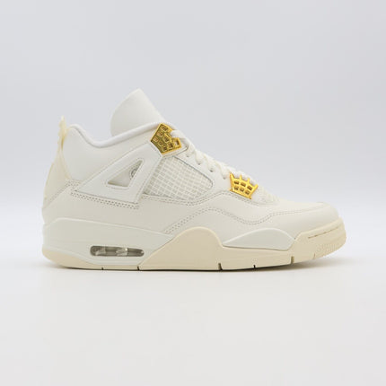 AQ9129-170 Nike Air Jordan 4 Retro White Metallic Gold Sail Black (Women's)