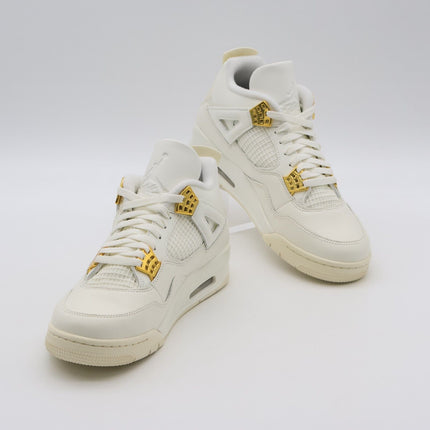 AQ9129-170 Nike Air Jordan 4 Retro White Metallic Gold Sail Black (Women's)