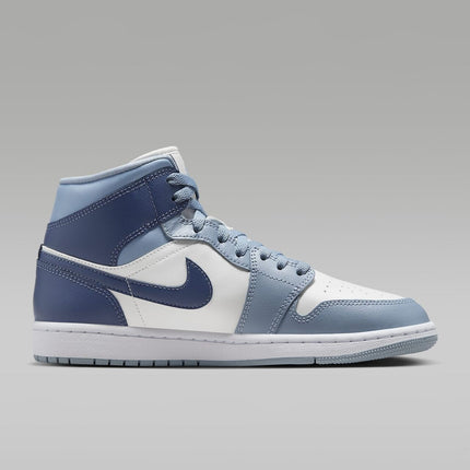 BQ6472-140 Nike Air Jordan 1 Mid White Diffused Blue (Women's)