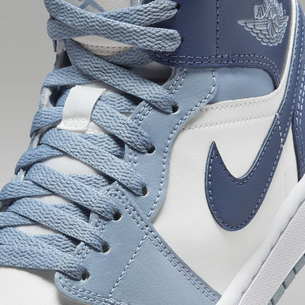 BQ6472-140 Nike Air Jordan 1 Mid White Diffused Blue (Women's)