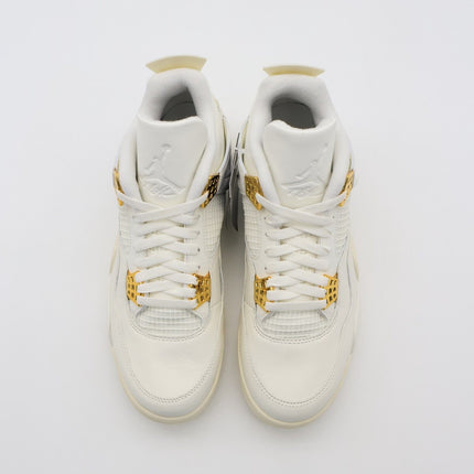 AQ9129-170 Nike Air Jordan 4 Retro White Metallic Gold Sail Black (Women's)