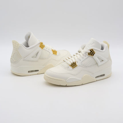 AQ9129-170 Nike Air Jordan 4 Retro White Metallic Gold Sail Black (Women's)