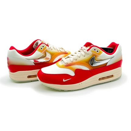 FN7683-133 Nike Air Max 1 '87 PRM Soft Vinyl Sired Red SUndial Guava (Women's)