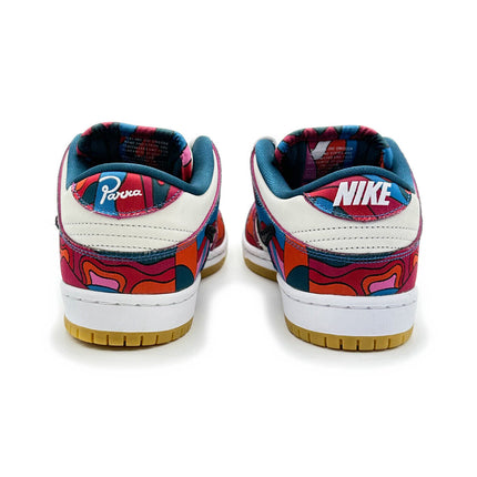 DH7695-600 Nike SB Dunk Low Pro Parra Abstract Art Fire Pink Gym Red Mocha Blue