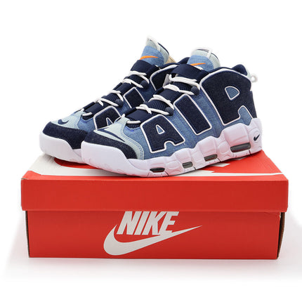 CJ6125-100 Nike Air More Uptempo 96 Denim White Obsidian Total Orange (Men's)