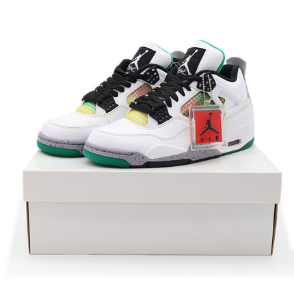 AQ9129-100 Nike Air Jordan 4 Retro Lucid Green Rasta University Red (Women's)