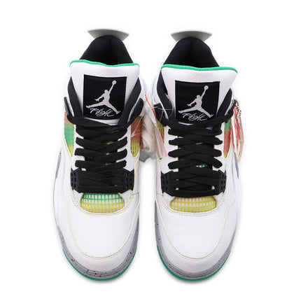 AQ9129-100 Nike Air Jordan 4 Retro Lucid Green Rasta University Red (Women's)