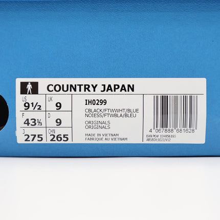 IH0299 adidas COUNTRY JAPAN CBLACK FTWWHT BLUE (Men's)