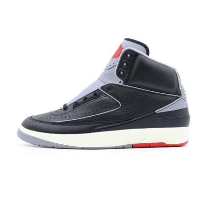 DR8884-001 Nike Air Jordan 2 Retro Black Cement Fire Red Sail Grey (Men's)