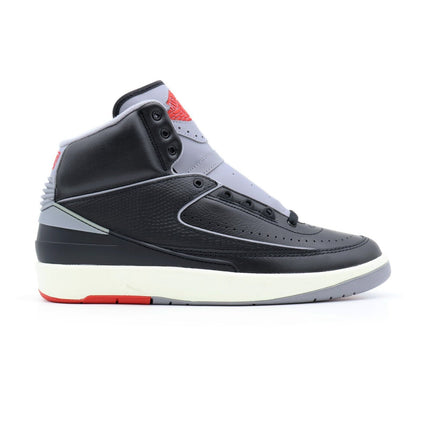 DR8884-001 Nike Air Jordan 2 Retro Black Cement Fire Red Sail Grey (Men's)