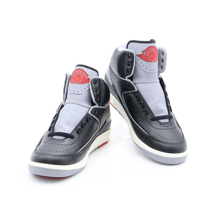 DR8884-001 Nike Air Jordan 2 Retro Black Cement Fire Red Sail Grey (Men's)