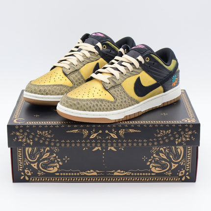 FQ8148-010 Nike Dunk Low Dia De Muertos Black Khaki Metallic Gold Sail (Women's)