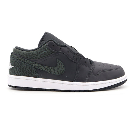 FB9907-001 Nike Air Jordan 1 Low Black Elephant Off Noir Dark Green (Men's)