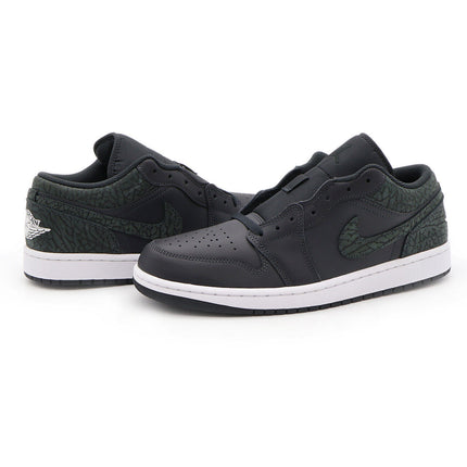 FB9907-001 Nike Air Jordan 1 Low Black Elephant Off Noir Dark Green (Men's)