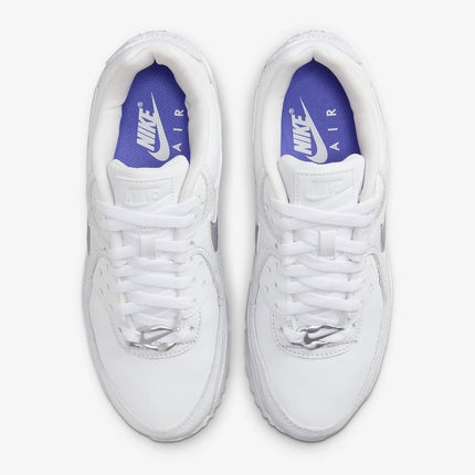 FV0949-100 Nike Air Max 90 White Blue Joy Metallic Silver (Women's)