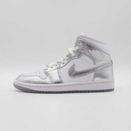 FN5031-100 Nike Air Jordan 1 Mid SE Metallic Silver (Women's)