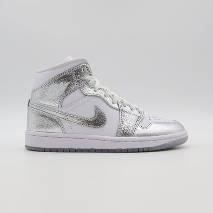 FN5031-100 Nike Air Jordan 1 Mid SE Metallic Silver (Women's)