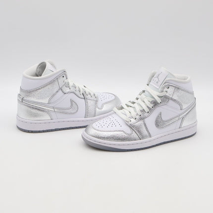 FN5031-100 Nike Air Jordan 1 Mid SE Metallic Silver (Women's)