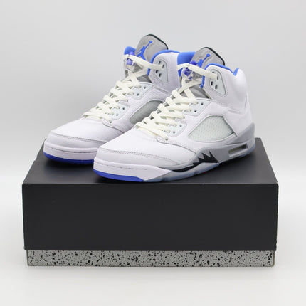 DD0587-140 Nike Air Jordan 5 White Stealth 2.0 Black Hyper Royal Blue (Men's)