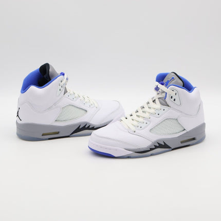 DD0587-140 Nike Air Jordan 5 White Stealth 2.0 Black Hyper Royal Blue (Men's)