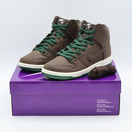 CV1624-200 Nike SB Dunk High Baroque Brown Vegan Leather Pine Green (Men's)