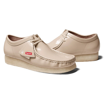 SUP-CL-24SS-BEI Supreme Clarks Patent Leather Wallabee Beige (Men's)