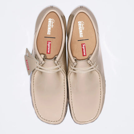 SUP-CL-24SS-BEI Supreme Clarks Patent Leather Wallabee Beige (Men's)