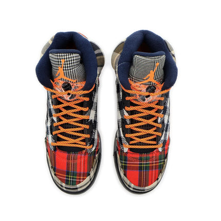 FD4814-008 Nike GS Air Jordan 5 Retro Plaid Black Total Orange Dark Obsidian