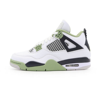 AQ9129-103 Nike Air Jordan 4 Oil Green Seaform White Black Khaki Grey (Women's)